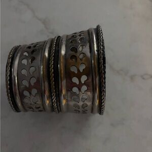 Silver Napkin Rings with Cutout Design